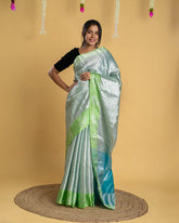 Silver Tissue Saree with Shimmer Finish